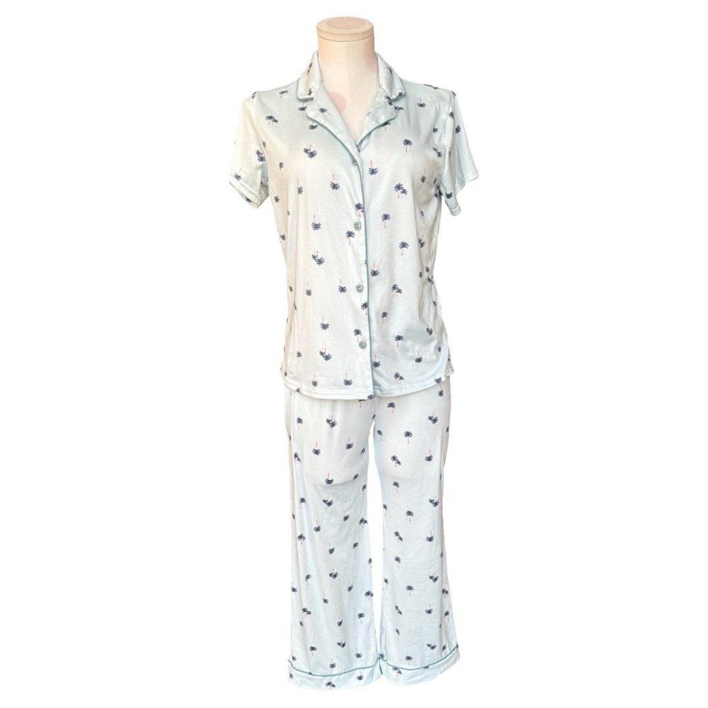 Rae Dunn palm Tree Capri PJ set- small - Picture 3 of 8